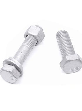 热镀锌螺丝伏厂家高WLU螺度外六角强头热浸锌电力铁塔光热镀锌栓