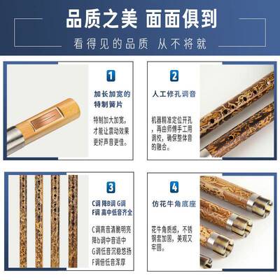 学苦碳花巴乌乐器竖吹g调f调c调降b调HUV童竹小生成人初学者儿入