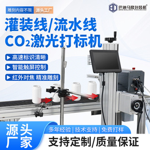 自动二氧化碳激光喷码机 灌装线铁罐塑料罐有机玻璃罐激光打码机