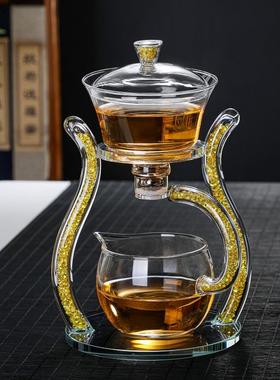 家套用懒人自动茶具装半灯高硼硅D-36501玻璃磁吸泡茶器中式宫茶