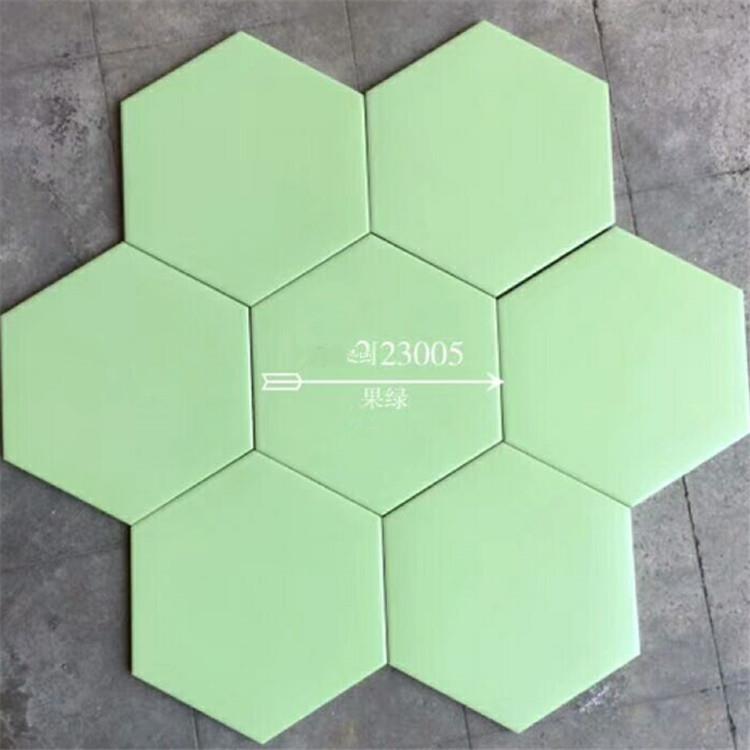 瓷砖六角砖20彩*245242300地砖黑白灰黄绿蓝半哑光面色喷墨