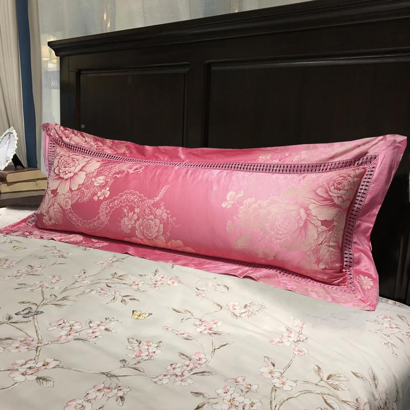l米lRFV套双人枕贡缎提花头套婚庆长枕套1.2枕/1.5/1.8情侣枕芯