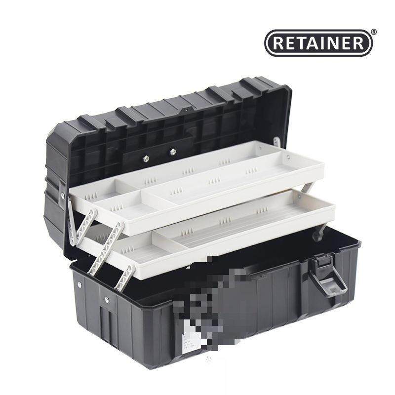 美拓三层手提式多能大号折瑞叠塑LWW料家用纳车功收载工具箱