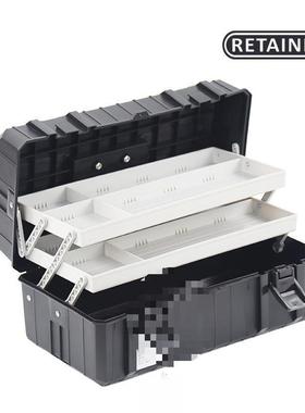 美拓三层手提式多能大号折瑞叠塑LWW料家用纳车功收载工具箱