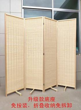 L7中式屏风折叠移动家用隔断实木竹藤餐饭NEO店简易馆公遮办挡间