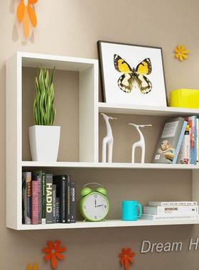 书架墙上置壁物架免打孔挂壁隔板墙墙壁面装饰简约卧室HDT床头收