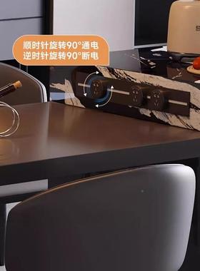 2025爆款极简岩板岛台餐一体家桌用多小户能型轻奢可功伸缩BCK岛