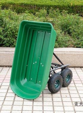 四轮翻斗车手小拖车拉34960货塑料车板拉车平农车用搬运车家用手