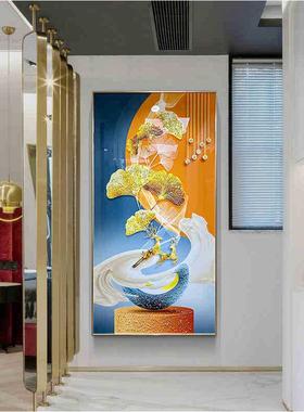 现代画灯光烤瓷镶装饰画钻玄关过道现简约轻MY-09060代奢家居挂画
