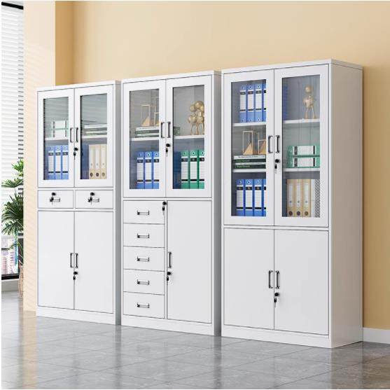 铁办公料室文件柜钢制档案资柜财凭证VXQ务柜带锁抽屉矮柜储物皮