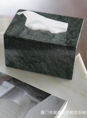 ZJH大理石纹形雪花白长鱼肚白抽盒家居用品样纸板房方纸巾盒餐巾