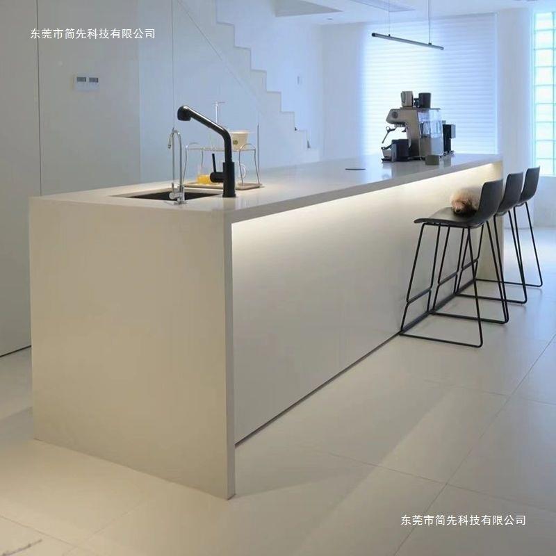 水吧一体水无品牌/槽岛台柜单独吧台台桌柜餐边一体简约轻奢感白