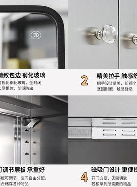 304不锈钢家厨房餐厅餐边柜橱柜收纳碗柜用储物物80308水柜置备餐茶台