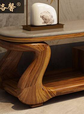 高端柜金木电视柜乌落地茶几别墅大57195平层客厅代中式现全屋实