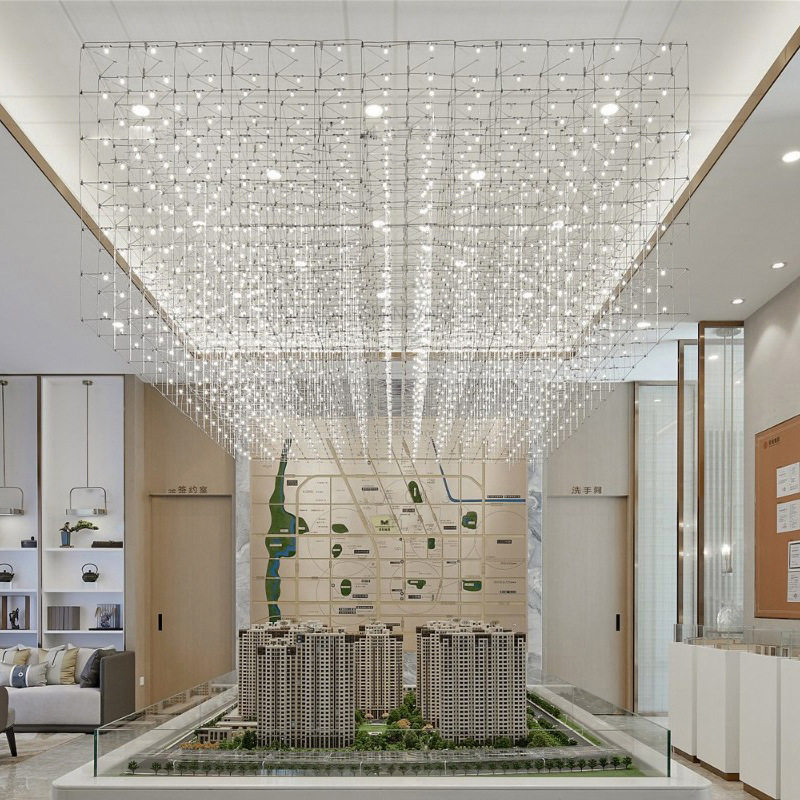 现代光立方吊灯酒店灯饰水晶吊装挂饰售楼处展厅大堂宴会厅装饰灯
