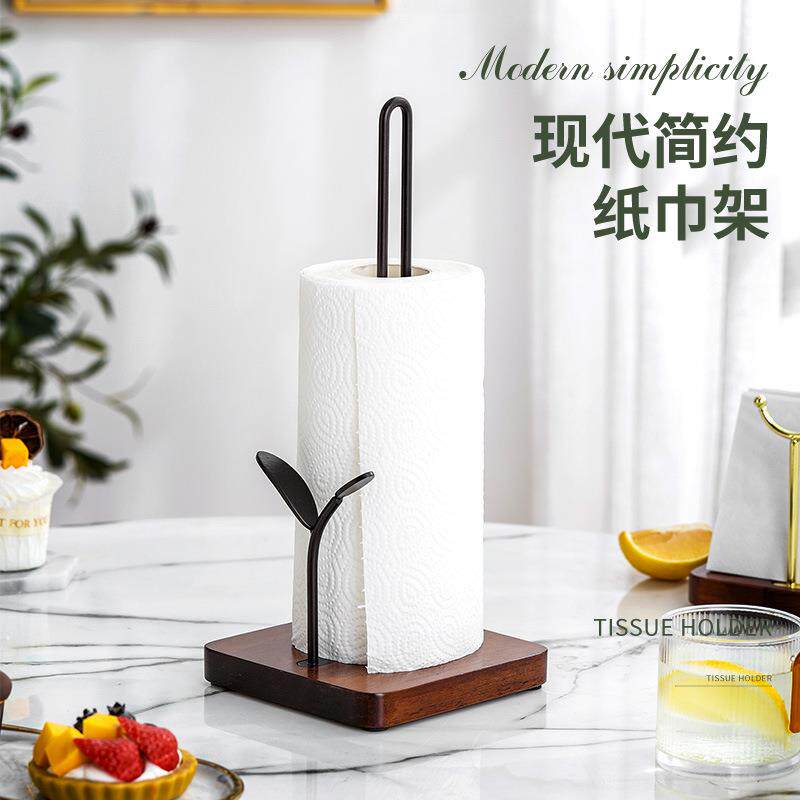 欧餐美轻奢约底方形纸巾架601厅酒店台面纸巾架简餐巾架欧式木毛