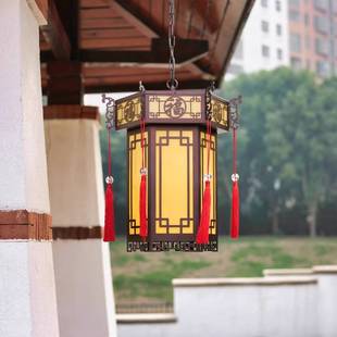 户外中式吊灯凉亭大门入户屋檐阳台长廊酒楼饭店防水灯笼仿古宫灯