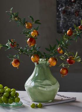 现BX8-24-0代简翡翠绿云纹工玄创意花瓶鲜花手餐桌关居家吊约钟马