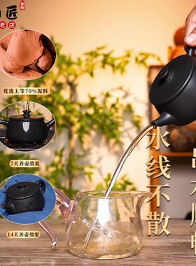 云南建紫陶茶水壶大口原石瓢汉瓦可提可紫转壶非砂矿单全F78MSHM7