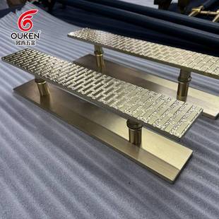 欧肯豪华门把手铝合金玻璃门拉手高端金酒店包房别墅大门拉手