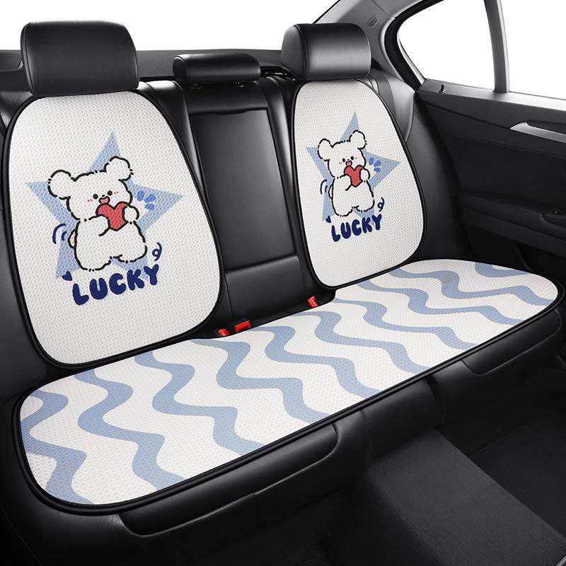 卡通女爱心小狗汽车坐垫483座女椅套四季通用半包围气网布士神座