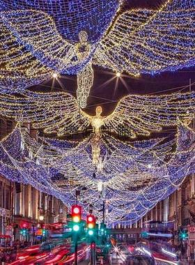 LED过街灯动态正义天使人光灯物造型YJ-KJD-4灯光节亮化跨街LE灯