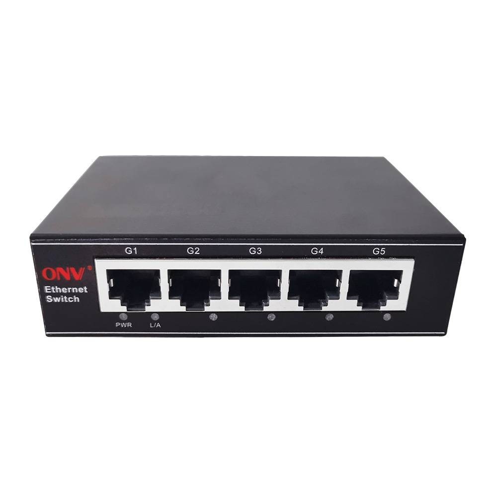 光网视科技5口全千兆以太网安防交换机交换机外置电源