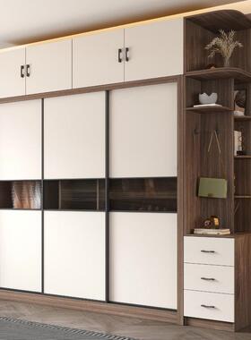 推衣柜带梳妆台现代简41276约家门用卧室储物收拉纳一组柜到顶合