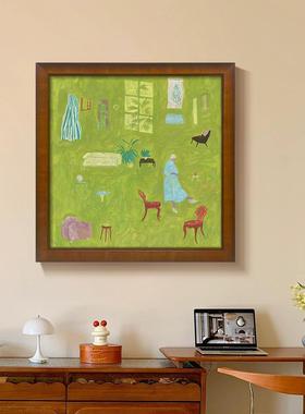 《绿意SN05122-绿乐园》中古风色油画卧画室装饰法式古复小众客厅