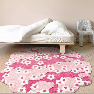 小客清胺新仿真草植坪绒地毯全铺装饰大厅地毯多巴花朵防滑沙植绒