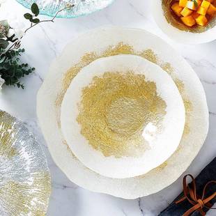 ADACAM兜进口金无铅玻璃果盘创意沙果沙拉水果冷食摆盘PBQ酒R店家