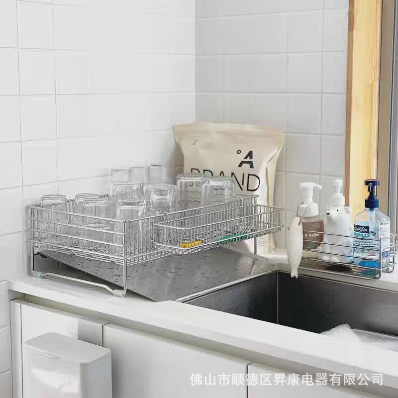不锈钢韩式碗碟沥水架接水盘