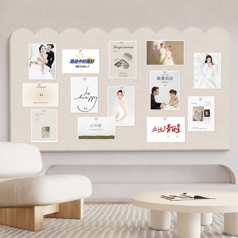 定制软木板照片墙背景板留言板记事板公告栏墙面装饰背景墙便利贴