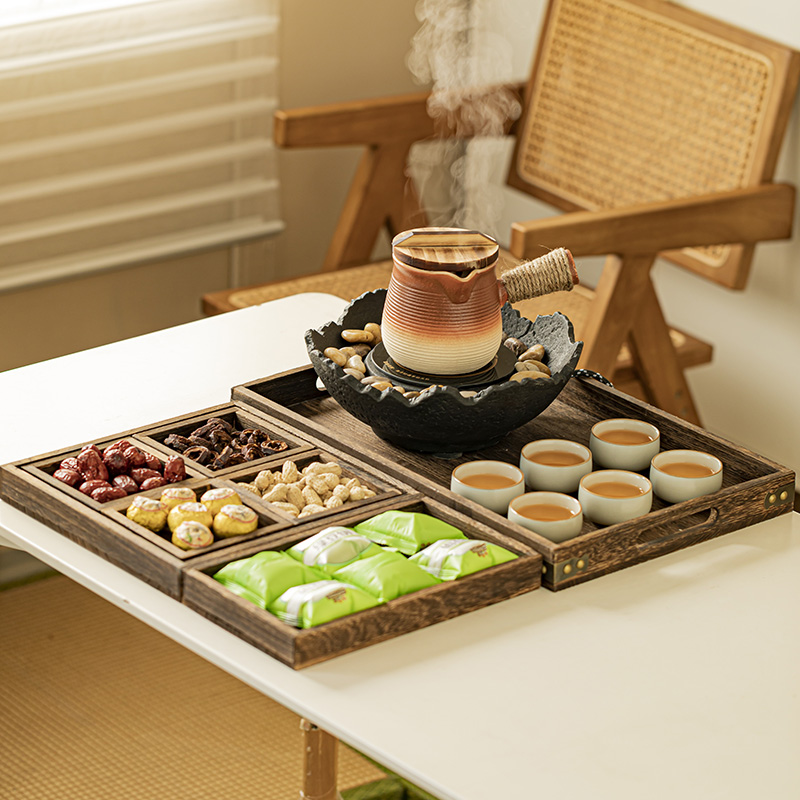 围炉煮茶罐罐茶壶煮茶器具全套家用电陶炉煮茶果盘烤奶烤茶壶茶杯