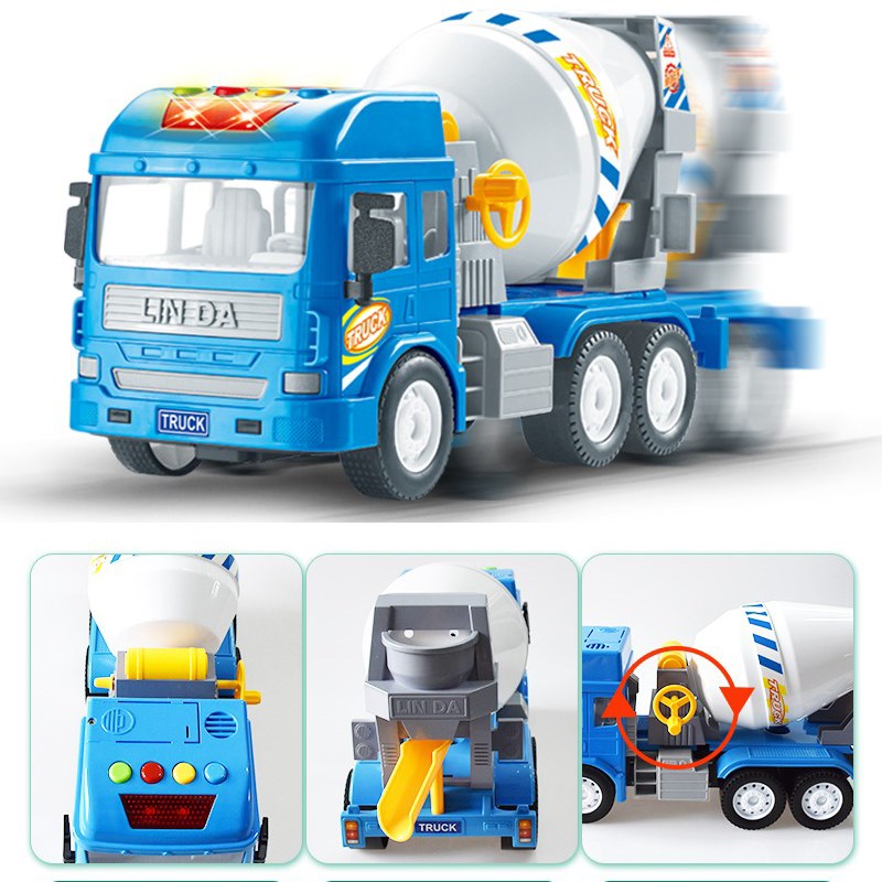 林达儿童车水泥搅拌车男孩3岁岁益智电动工程车搅拌机