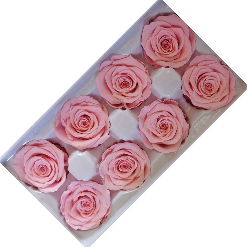 永生花红色玫瑰花B级花束装卡布粉雾霾蓝diy材料包整盒干花-5CM