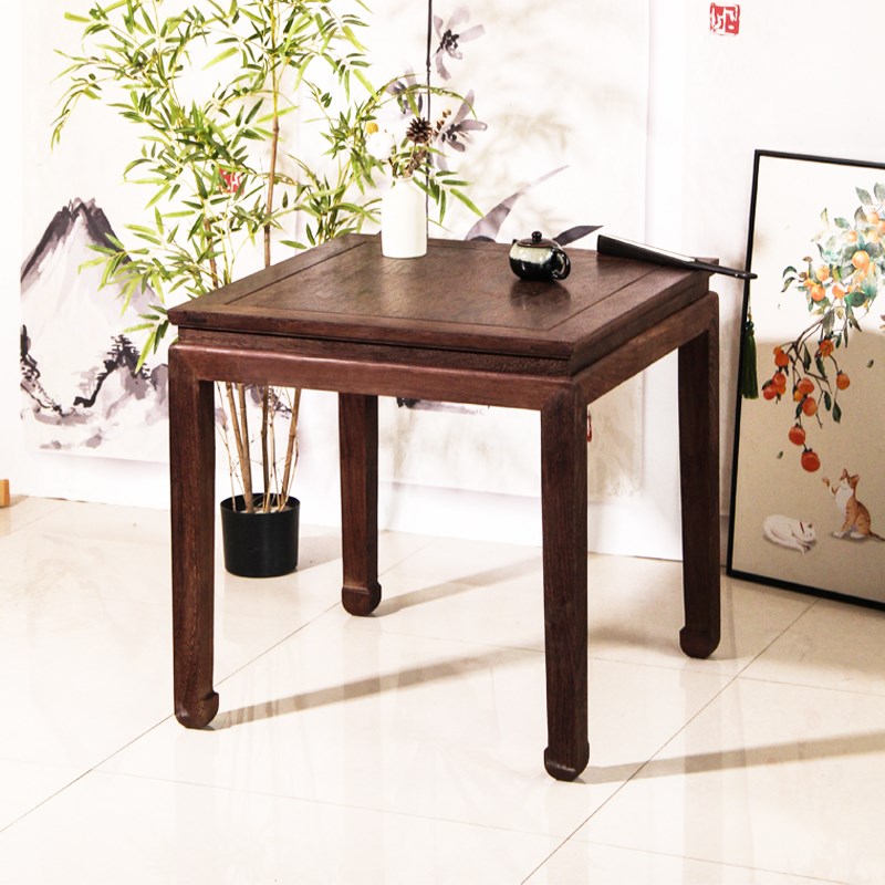 鸡翅木餐桌椅组合中式儿童学习桌实木方桌茶几小户型矮桌红木地桌
