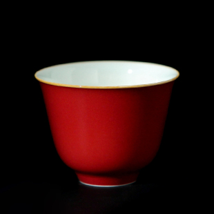 耕道堂霁红主人杯单杯纯手工茶杯陶瓷功夫茶具茶盏中式家用品茗杯