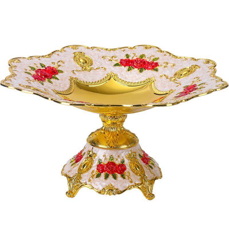 欧式奢华果盘 客厅茶几摆件家居创意装饰 KTV合金高档水果干果盘