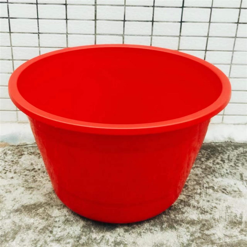 55升红色水缸塑料水缸大水桶熟胶水缸大口径牛筋桶泡澡桶储水桶
