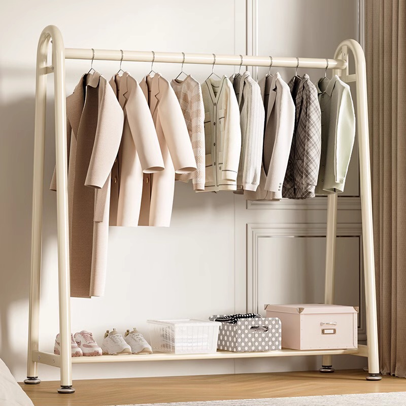 家用晾衣架单杆式衣帽架室内落地加粗晒衣架阳台卧室挂衣架子简易