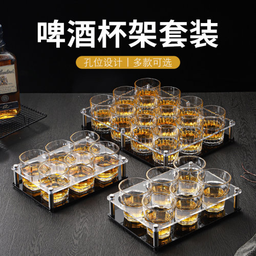 钢化玻璃杯酒吧ktv啤酒杯子套装小八角杯子防摔高档商用家用水杯