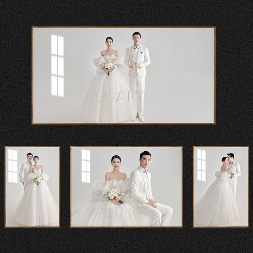 婚纱照放大挂墙床头48寸结婚照相框组合定制水晶全家福儿童照制作