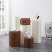 折叠纸艺圆柱商品展示台架橱窗货架陈列圆形装 饰台中岛落地流水