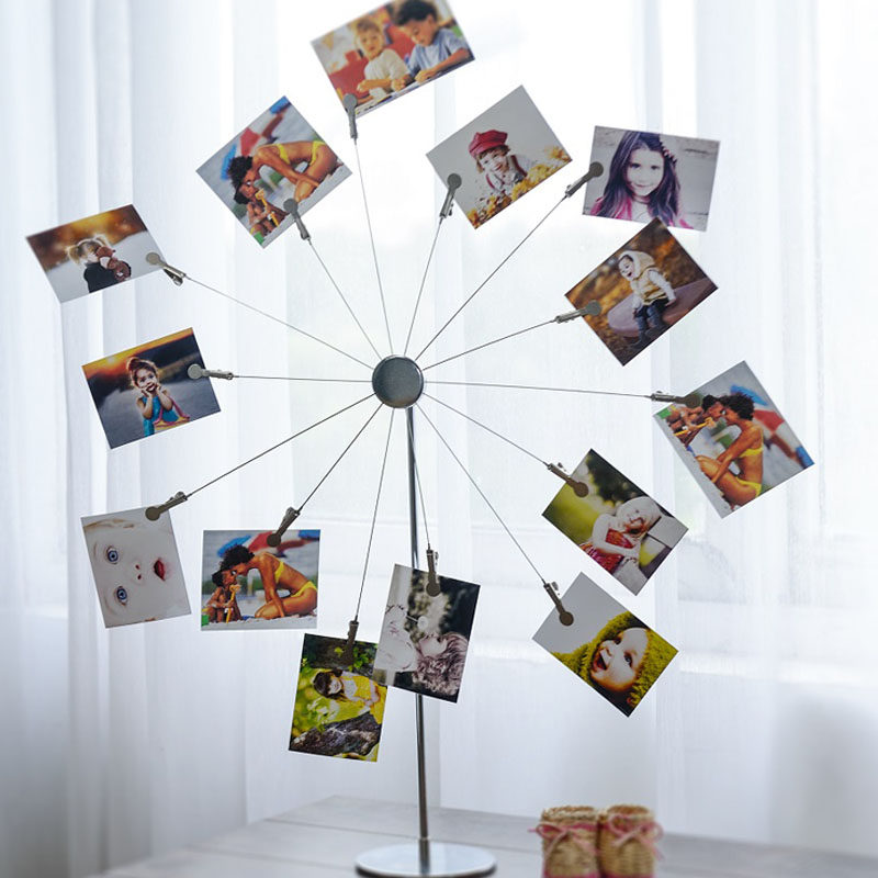 520DIY创意照片夹送男女生相片架相夹办公桌宝宝照片成长相框