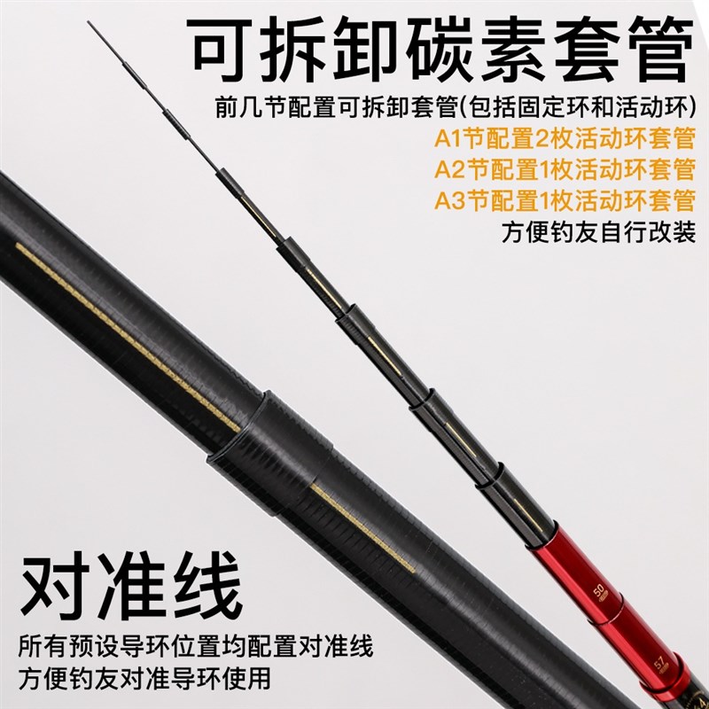 万流归宗鬼谷前打竿超轻超硬逗钓竿三定位不剪线谷麦竿盘车溪流杆