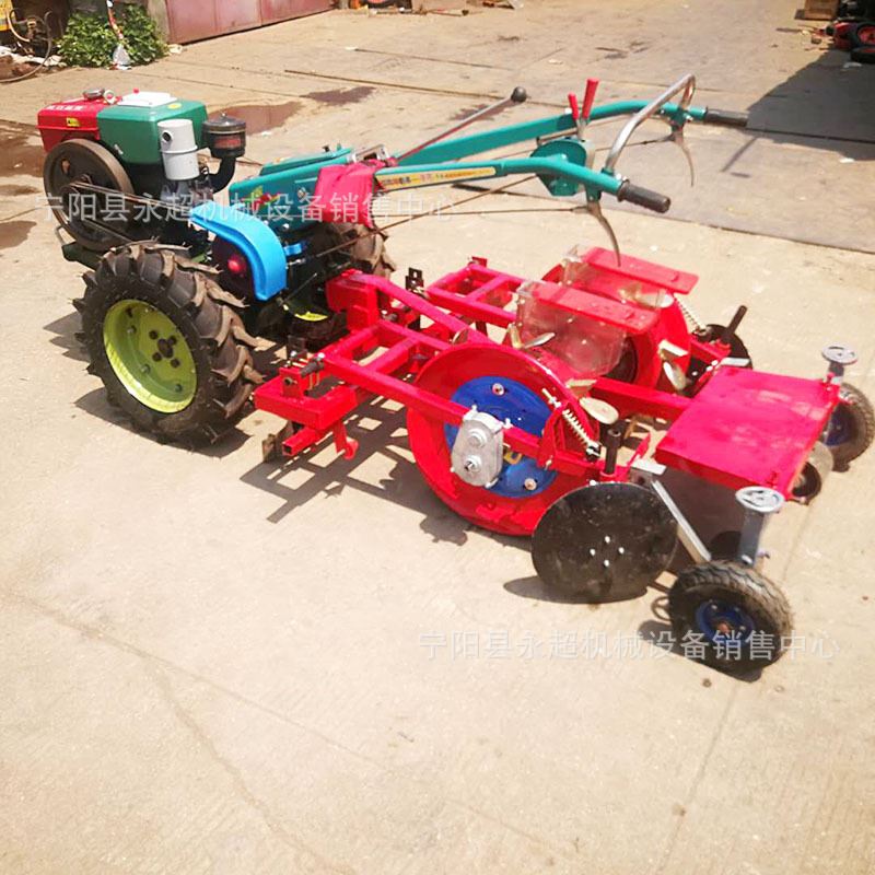 家用手扶车带铺膜播种机免破膜鸭嘴点播机玉米大豆精播机膜上播种