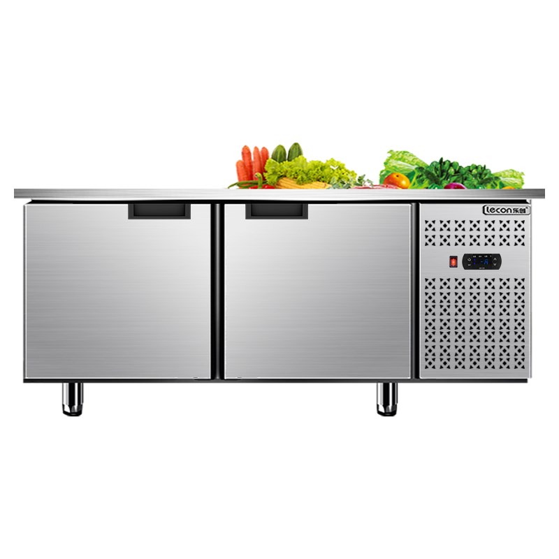 lecon/乐创 商用风冷无霜工作台冰柜卧式冷藏冷冻不锈钢保鲜柜