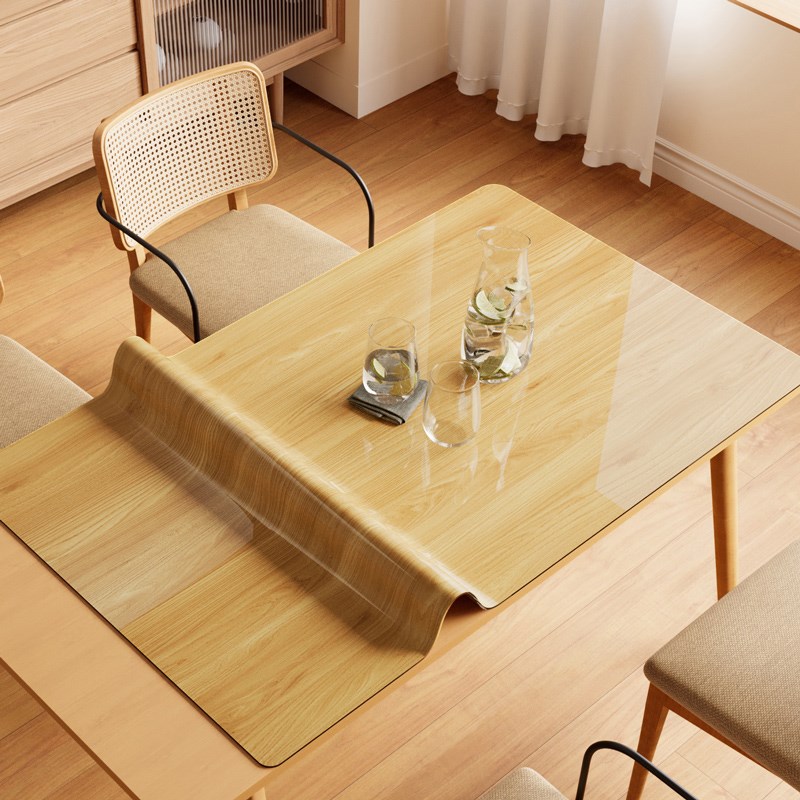 仿木纹软玻璃桌垫免洗防水防油PVC茶几桌布餐桌垫实木桌面保护垫