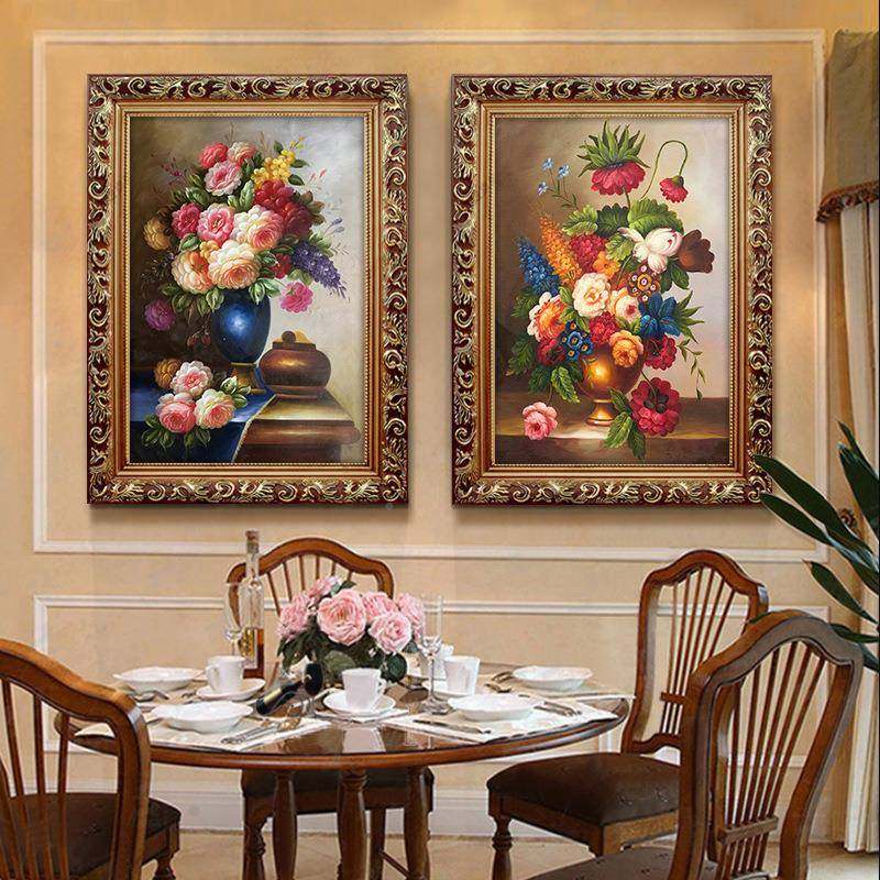 式欧有框古画装饰画客厅画餐厅典贵玄关挂画家居壁挂画花T061开富,家居饰品,现代装饰画,淘宝优惠券,粉丝福利购,淘宝优惠卷